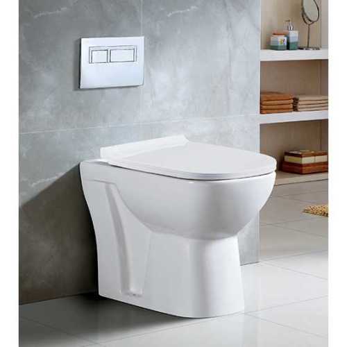 Floor-Mounted Toilet with Slim PP Seat Cover