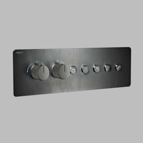 Graphite Grey High-Flow Thermostatic Click-Select Multifunction Diverter with Five Outlets & Flow Co