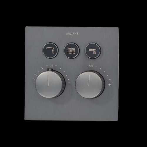 Graphite Grey High-Flow Thermostatic Click-Select Diverter with Three Outlets & Flow Control(20mmInl