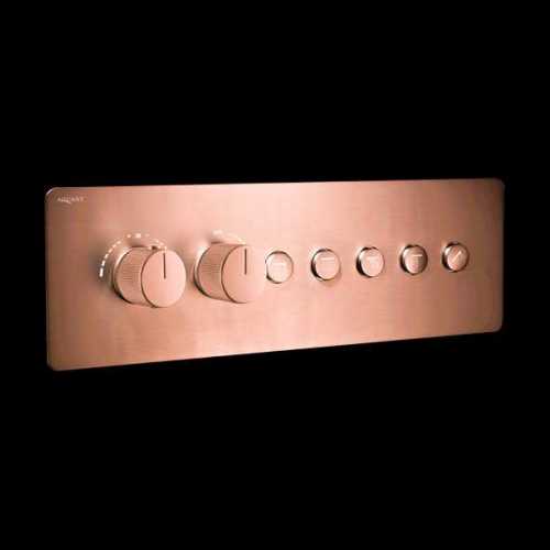 Rose Gold High-Flow Thermostatic Click-Select Multifunction Diverter with Five Outlets & Flow Contro